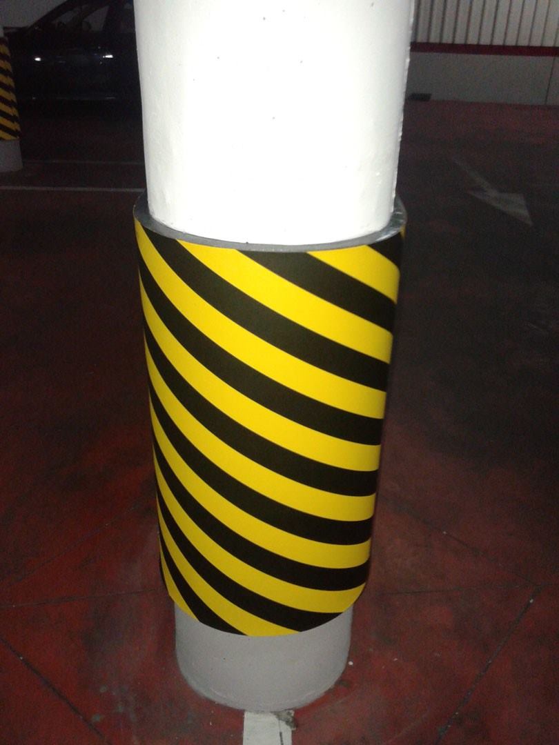 Protector de columnas en bobina diagonal de 750x25mm sin adhesivar